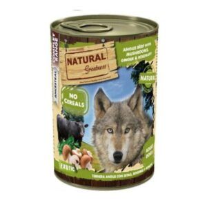natural greatness ternera angus con setas alimento húmedo para perros