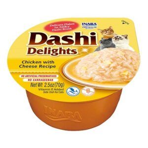 Dashi delights caldo para gato con filetitos pollo y queso